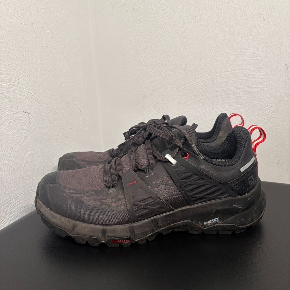 Salomon Hiking Boots Odyssey Mid Gore-Tex‎ Mens Size 8 Black Red Gray